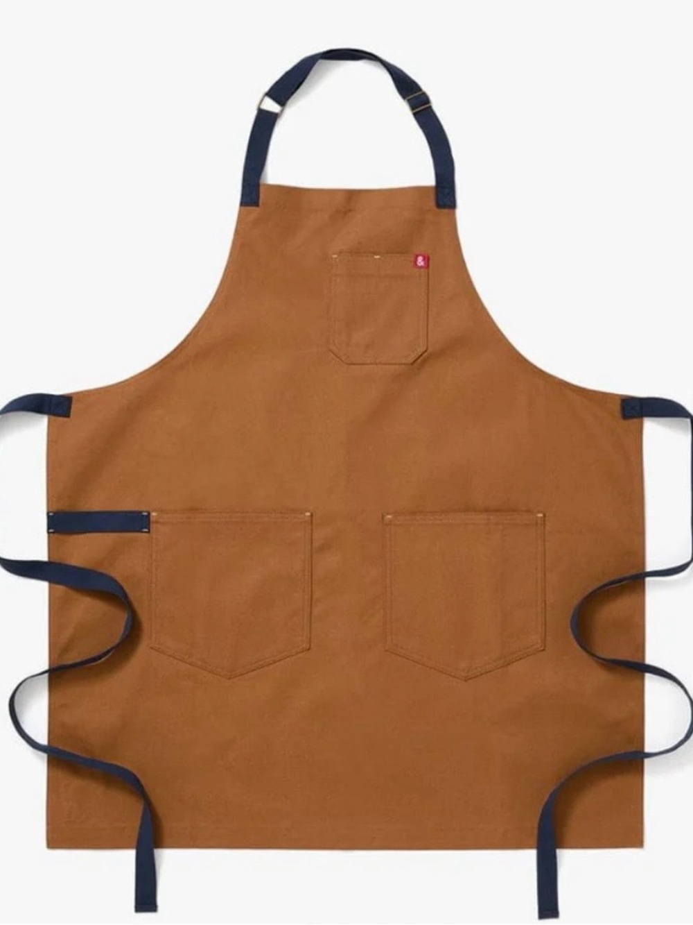 Hedley & Bennett Denver Apron in Brown with Navy Straps NEW WITH TAGS!